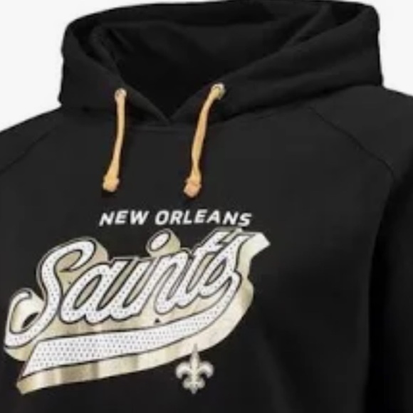 Fanatics New Orleans Saints Women’s 3XLg Raglan Pullover Sporty Oversized Hoodie - Picture 8 of 11